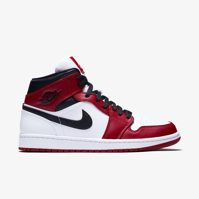 Air Jordan 1 Mid Chicago White Heel | 554724-173 | Grailify